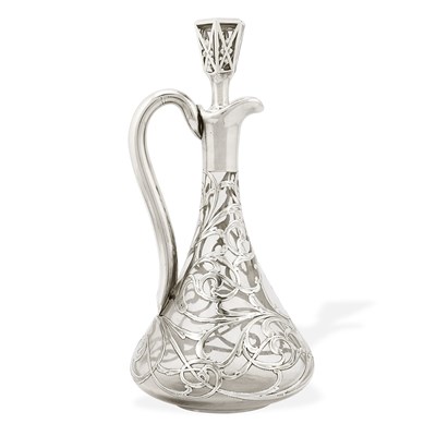 Lot 1 - An Art Nouveau silver inlaid decanter first quarter 20th century by Hemming Montreal.