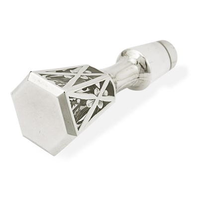 Lot 1 - An Art Nouveau silver inlaid decanter first quarter 20th century by Hemming Montreal.