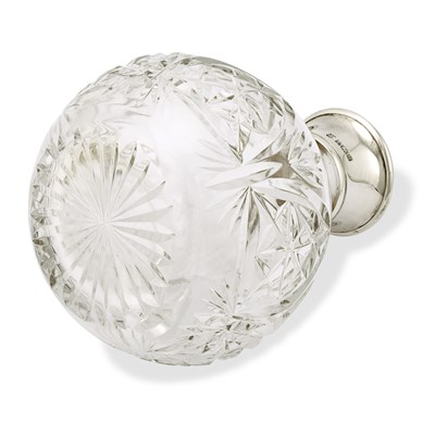 Lot 2 - A 20th century British crystal and silver decanter (hallmark of Birmingham 1975).
