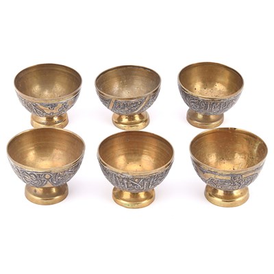 Lot 241 - A set of 6 zarfs (coffee cup holders) (Syria)