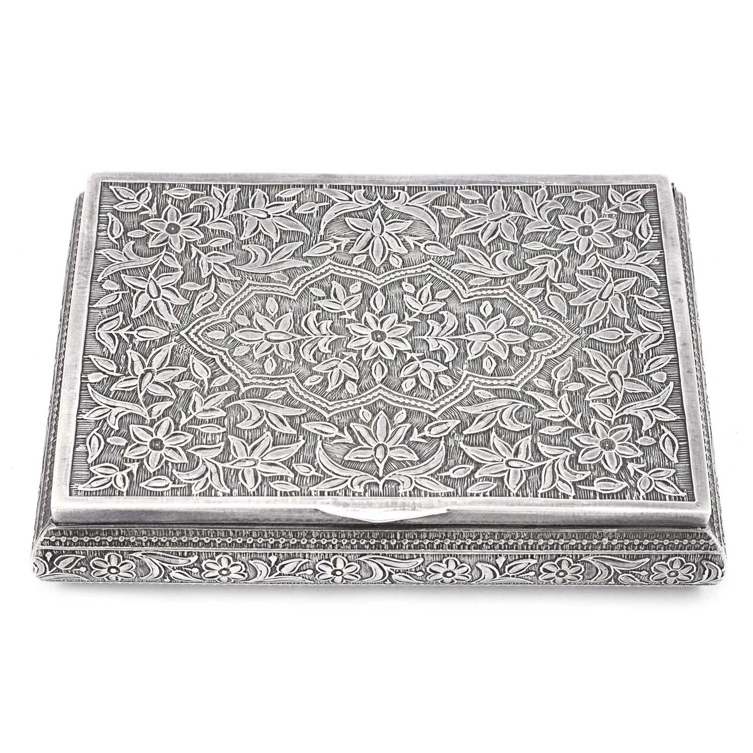 Lot 666 - Kashmiri (Indian) silver cigarette case