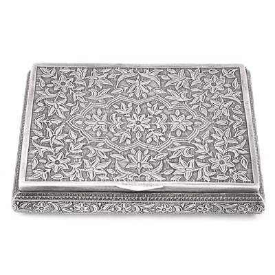Lot 666 - Kashmiri (Indian) silver cigarette case