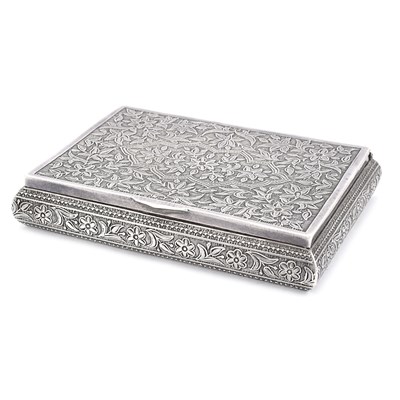 Lot 666 - Kashmiri (Indian) silver cigarette case