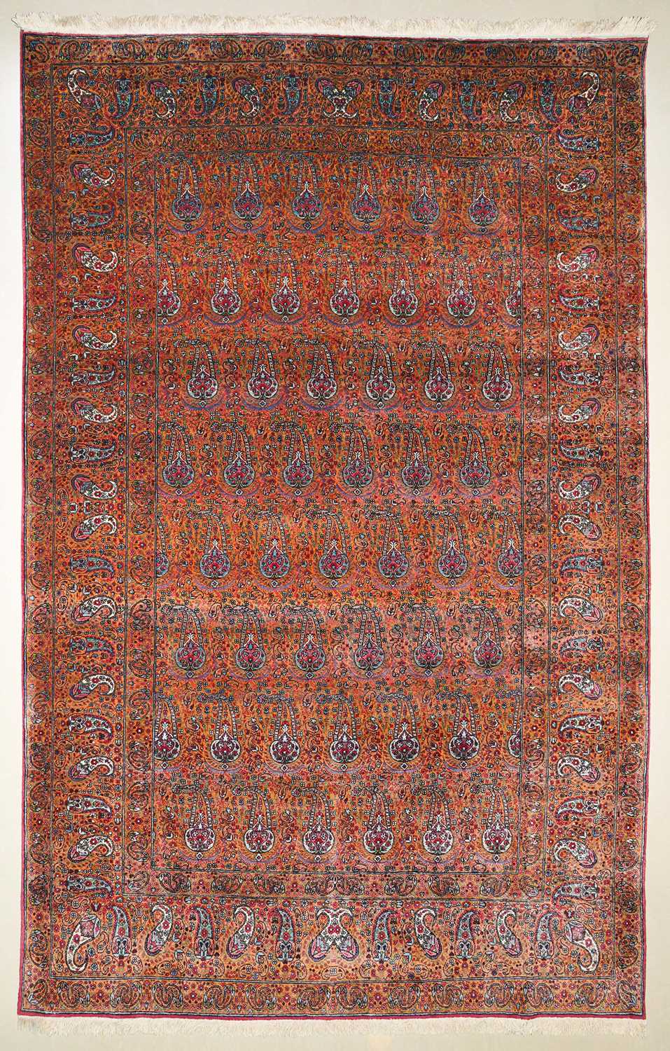 Lot 6 - Wool repeated boteh design  Qum carpet