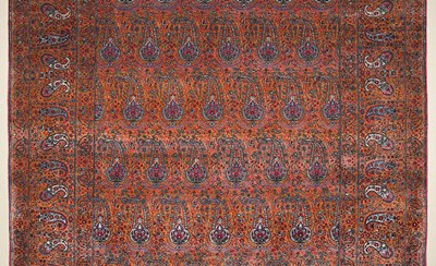 Lot 6 - Wool repeated boteh design  Qum carpet