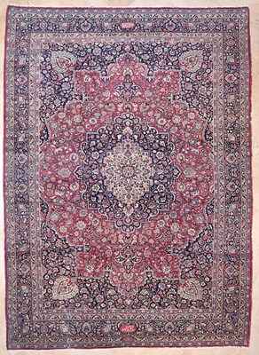 Lot 9 - Mid 20th Century double signed wool Mashad Carpet