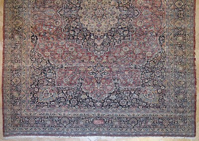 Lot 9 - Mid 20th Century double signed wool Mashad Carpet