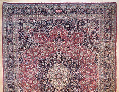 Lot 9 - Mid 20th Century double signed wool Mashad Carpet