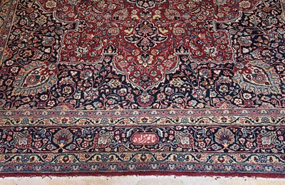 Lot 9 - Mid 20th Century double signed wool Mashad Carpet