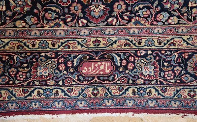 Lot 9 - Mid 20th Century double signed wool Mashad Carpet