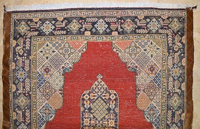 Lot 10 - Wool Qum carpet of geometrical and medallion design