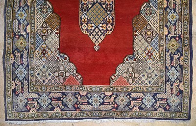 Lot 10 - Wool Qum carpet of geometrical and medallion design