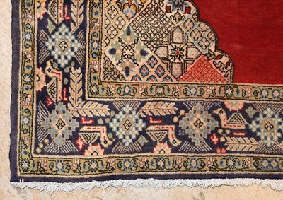 Lot 10 - Wool Qum carpet of geometrical and medallion design