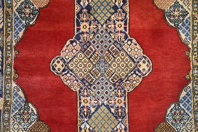 Lot 10 - Wool Qum carpet of geometrical and medallion design