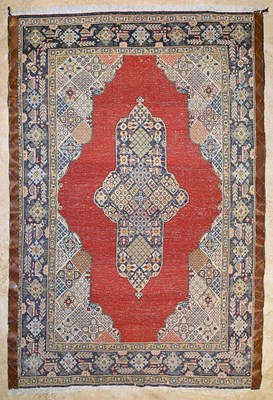 Lot 10 - Wool Qum carpet of geometrical and medallion design