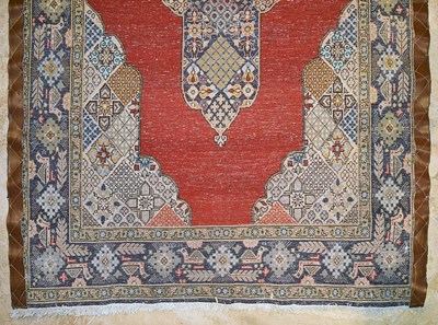 Lot 10 - Wool Qum carpet of geometrical and medallion design