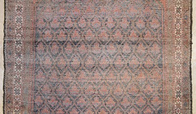 Lot 14 - Hamadan rug, classic repeating pattern on blue base 20th Century