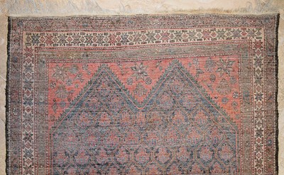 Lot 14 - Hamadan rug, classic repeating pattern on blue base 20th Century
