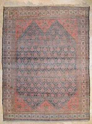 Lot 14 - Hamadan rug, classic repeating pattern on blue base 20th Century