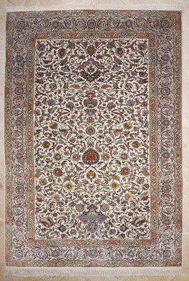 Lot 18 - Silk Isfahan carpet of floral designs