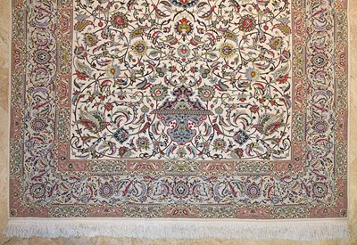 Lot 18 - Silk Isfahan carpet of floral designs