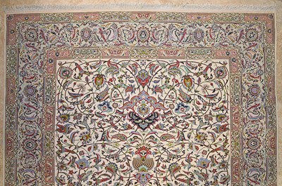 Lot 18 - Silk Isfahan carpet of floral designs