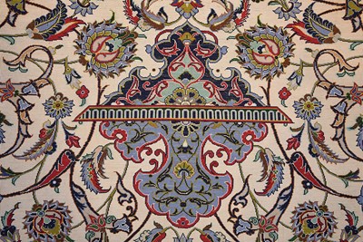 Lot 18 - Silk Isfahan carpet of floral designs