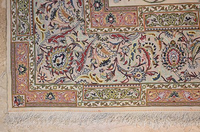 Lot 18 - Silk Isfahan carpet of floral designs