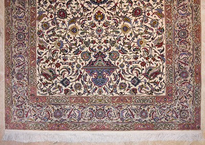 Lot 18 - Silk Isfahan carpet of floral designs