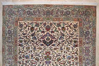 Lot 18 - Silk Isfahan carpet of floral designs