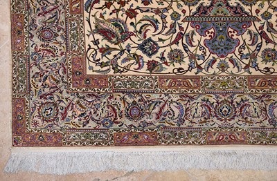 Lot 18 - Silk Isfahan carpet of floral designs