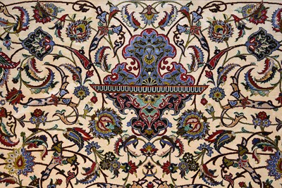 Lot 18 - Silk Isfahan carpet of floral designs