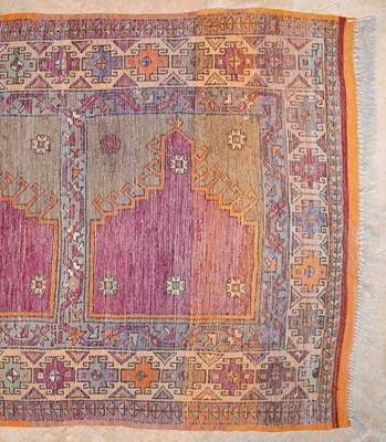 Lot 22 - Early 20th Century Turkish multi prayer design carpet wool on wool with purple, green and beige color