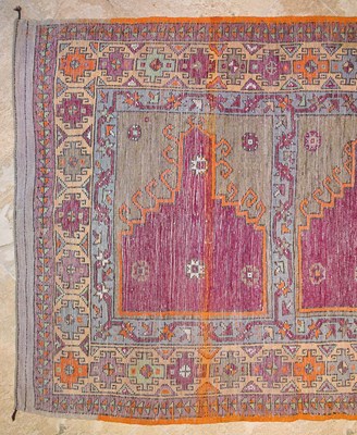 Lot 22 - Early 20th Century Turkish multi prayer design carpet wool on wool with purple, green and beige color