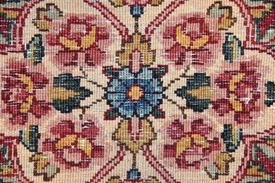 Lot 23 - Early 20th Century large French Kerman carpet with floral designs on turquoise background