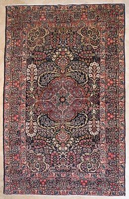 Lot 48 - Early 20th Century wool on cotton pair of Thousand Flowers Kerman carpet