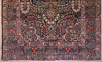 Lot 48 - Early 20th Century wool on cotton pair of Thousand Flowers Kerman carpet