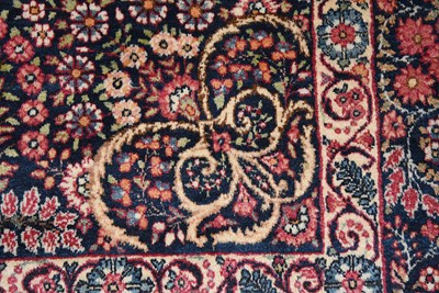 Lot 48 - Early 20th Century wool on cotton pair of Thousand Flowers Kerman carpet