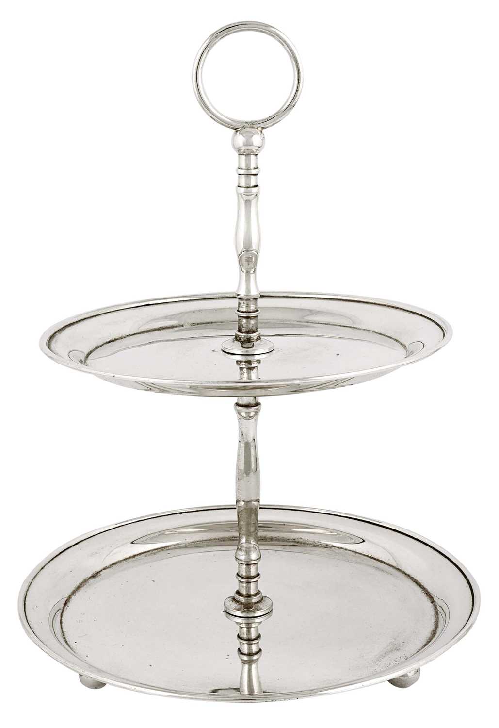 Lot 2 - A two-tier circular silver plated bonbonniere.