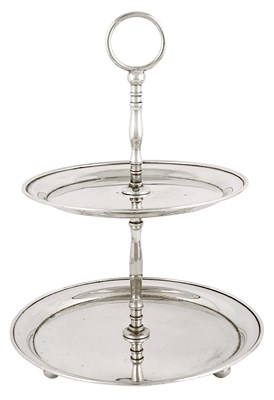 Lot 2 - A two-tier circular silver plated bonbonniere.