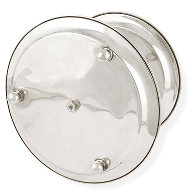 Lot 2 - A two-tier circular silver plated bonbonniere.