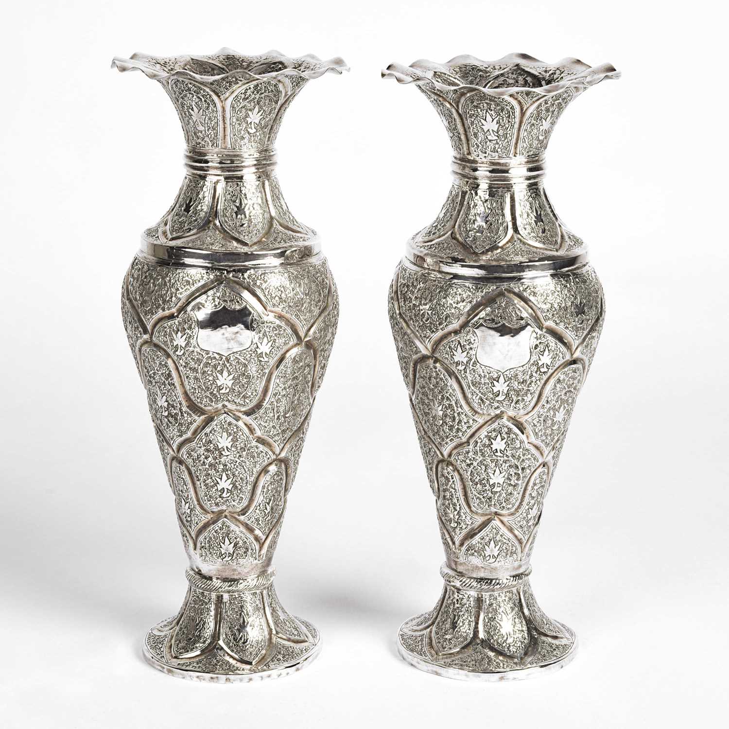Lot 10 - Kashmiri (India) silver vases.