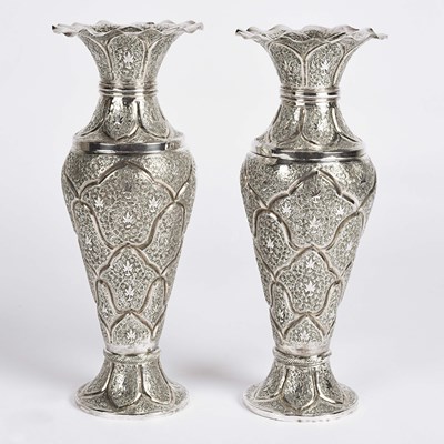 Lot 10 - Kashmiri (India) silver vases.