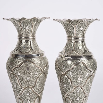 Lot 10 - Kashmiri (India) silver vases.