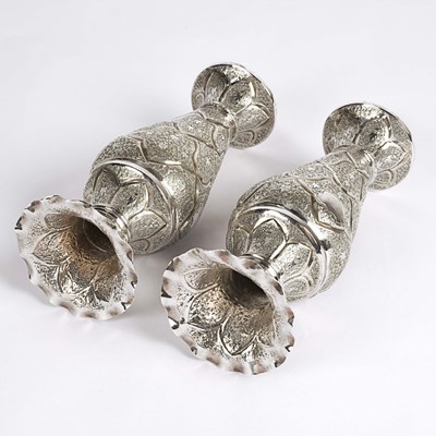 Lot 10 - Kashmiri (India) silver vases.
