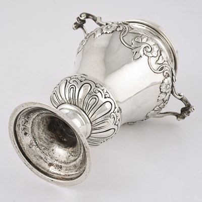 Lot 12 - British sterling silver large salt or pepper shaker.