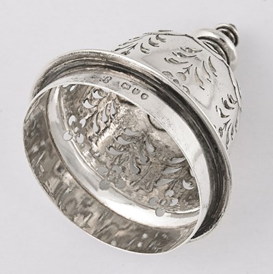 Lot 12 - British sterling silver large salt or pepper shaker.