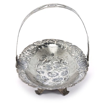 Lot 13 - Tabriz niello silver oval dish with handle.