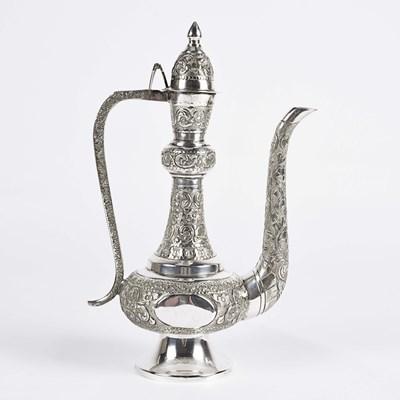 Lot 15 - Indian sterling silver ewer.