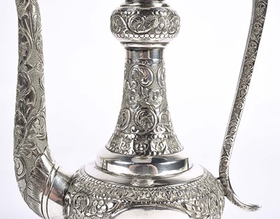 Lot 15 - Indian sterling silver ewer.